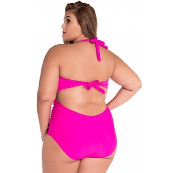 Pink One-piece Bathing suit Plus Size XL - 4XL - Picture 3 of 3